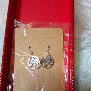 Elegant Silver Tree of Life Earrings